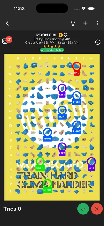 MoonBoard app screenshot 2 of 3