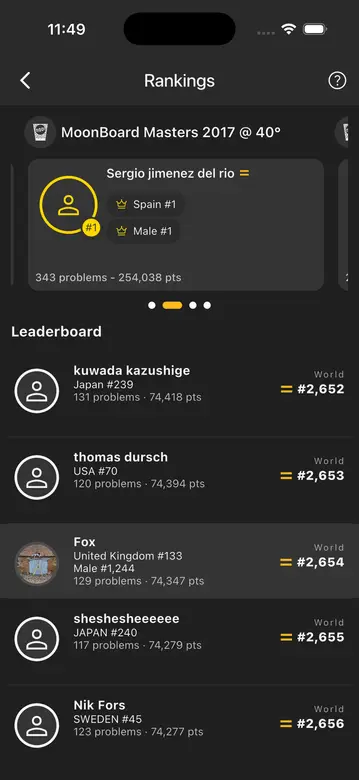 MoonBoard app screenshot 3 of 3
